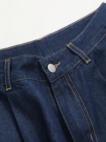 DAZY 纯色阔腿牛仔裤、宽松牛仔裤