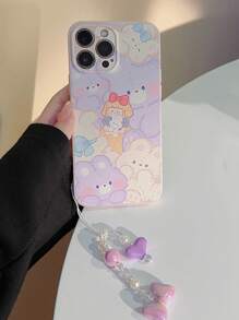 Vỏ điện thoại hình thỏ hoạt hình có dây buộc - Nhiều màu - Xem 2