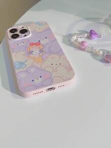 Vỏ điện thoại hình thỏ hoạt hình có dây buộc - Nhiều màu - Xem 3