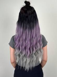 Tóc nối dài xoăn ombre bằng sợi tổng hợp, thích hợp để sử dụng hàng ngày. - Nhiều màu - Xem 2