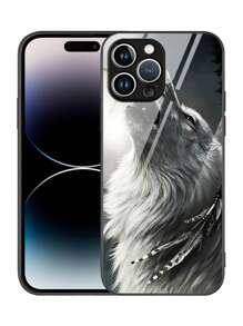 狼樣式手機殼 - 黑與白 - 查看 3