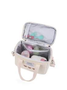 Bebé Bolsa de pañales oso con bordado - Beis - Ver 7