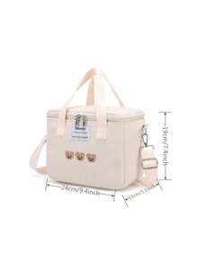 Bebé Bolsa de pañales oso con bordado - Beis - Ver 8