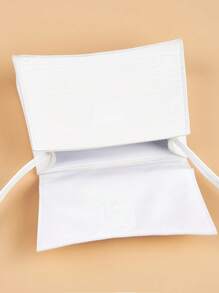 1pc Girl's Crocodile Embossed PU Alisa Crossbody Bag, Suitable For Daily Outings - White - View 6