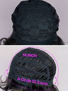 Shoulder Length Curly Wigs For Women, Synthetic Wigs  Elegant Natural Looking For Daily Party - Black - View 5