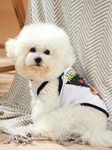 ArtInRhythm 1入組卡通圖案寵物背心適用於狗狗和貓適合夏天 - 彩色 - 查看 3