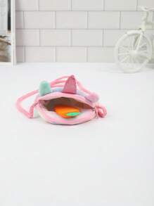 Girls Random Colour Tie Dye Unicorn Design Zipper Cute Novelty Bag - Multicolor - View 2