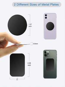 8 piezas magnético Móvil trasero Pegatina - Negro - Ver 3