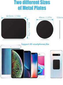 8 piezas magnético Móvil trasero Pegatina - Negro - Ver 4