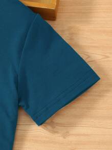 SHEIN 小男童字母和卡通圖案T恤