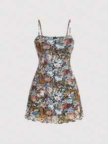 SHEIN MOD Đầm Plus Size Xù nhỏ Hoa Tất cả trên in Boho - Nhiều màu - Xem 1