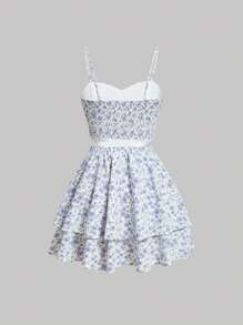 SHEIN MOD 碎花頭巾下擺吊帶上衣和半身裙 - 彩色 - 查看 2