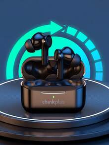 联想 LP70 半入耳式主动降噪低延迟游戏无线耳机，智能触控，长续航 - 黑色 - 查看 2