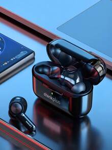 联想 LP70 半入耳式主动降噪低延迟游戏无线耳机，智能触控，长续航 - 黑色 - 查看 3