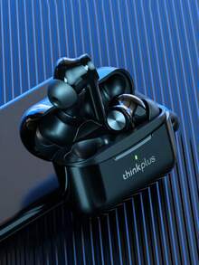 联想 LP70 半入耳式主动降噪低延迟游戏无线耳机，智能触控，长续航 - 黑色 - 查看 4