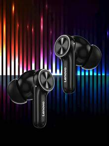联想 LP70 半入耳式主动降噪低延迟游戏无线耳机，智能触控，长续航 - 黑色 - 查看 5