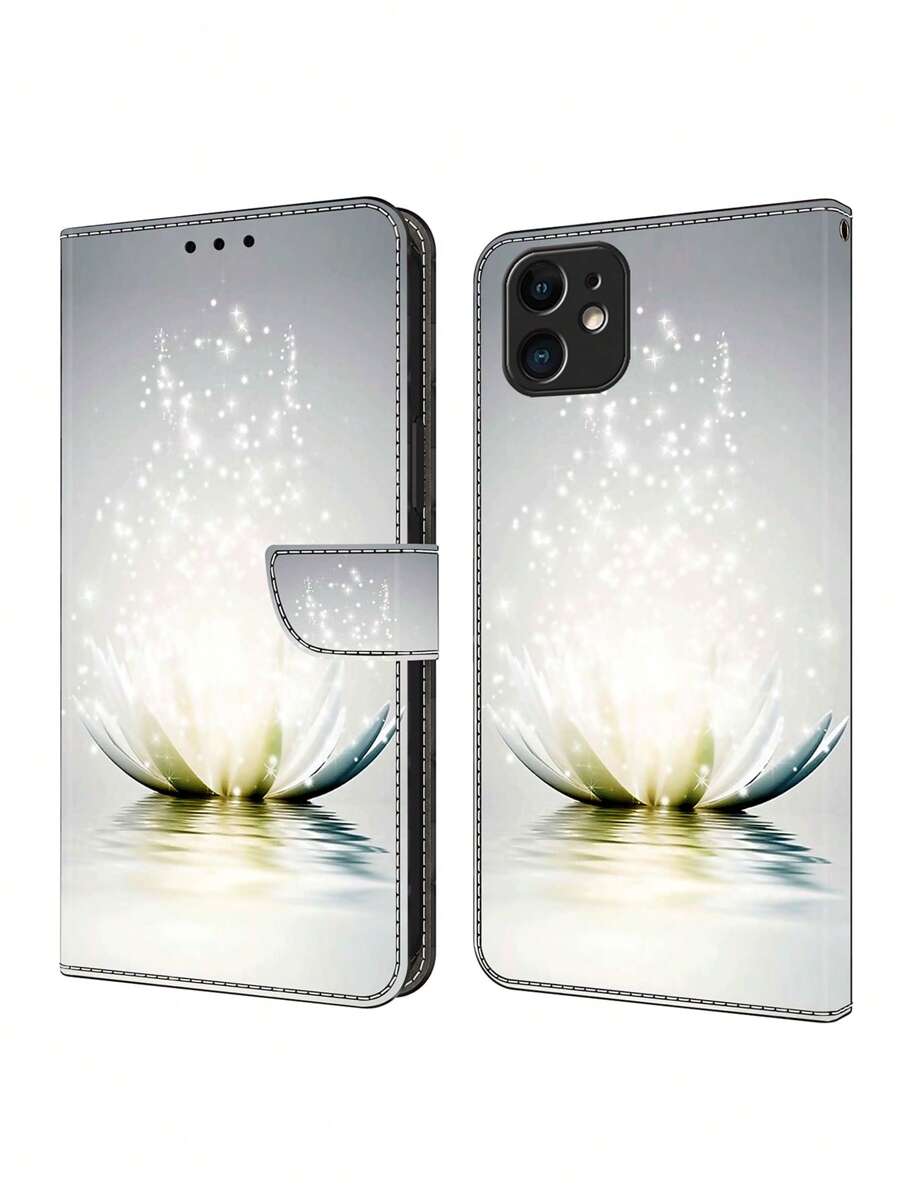 GLANDOTU Ốp điện thoại bằng da PU [có nam châm], dạng gập có chân đế, kiểu ví, họa tiết hoa sen, tương thích với Samsung Galaxy và các dòng điện thoại khác. Phiên bản quốc tế, không phải phiên bản nội địa. - Nhiều màu - Xem 1