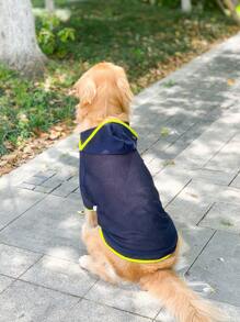 1 chiếc áo thú cưng hai tông màu, quần áo thú cưng mềm sáng tạo màu đen cho thú cưng - Màu xanh hải quân - Xem 3
