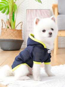 1 chiếc áo thú cưng hai tông màu, quần áo thú cưng mềm sáng tạo màu đen cho thú cưng - Màu xanh hải quân - Xem 4