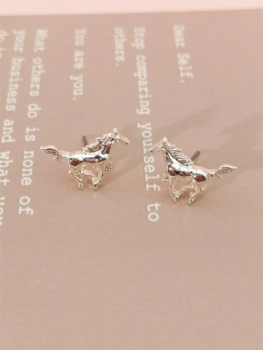 馬耳釘 - 銀色 - 查看 1