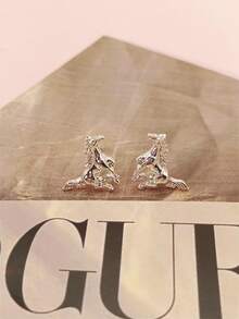 馬耳釘 - 銀色 - 查看 4