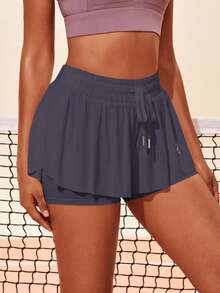 Easithlete 字母圖案腰部抽繩運動裙褲帶手機袋