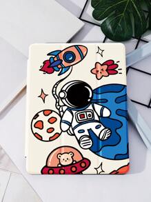Cartoon Astronaut Pattern Case Compatible With IPad With Pen Slot - Multicolor - View 4