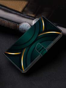 GLANDOTU Vỏ điện thoại di động có thể gập lại bằng da PU có chức năng chân đế, khe cắm thẻ và kẹp từ tính Tương thích với iPhone Galaxy, điện thoại di động và các mẫu điện thoại di động khác (màu xanh lá cây với viền vàng) - Nhiều màu - Xem 4