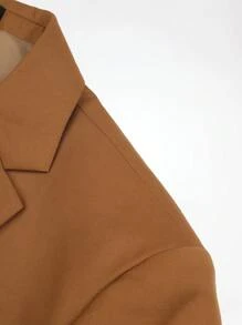 CLOUDSTYLE Men Lapel Neck Single Button Blazer - Brown - View 5