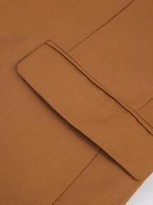 CLOUDSTYLE Men Lapel Neck Single Button Blazer - Brown - View 7