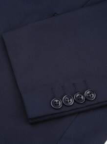 CLOUDSTYLE 男士拼接細節單釦西裝外套 - 藏蓝色 - 查看 7