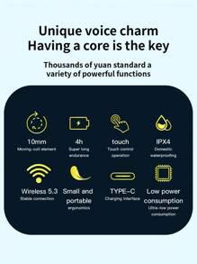 Màn hình cảm ứng Tai nghe không dây chống nước - màu đen - Xem 3