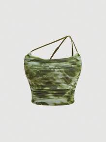 SHEIN MOD Plus Tie Dye Ruched Cami Top For Summer - Multicolor - View 1