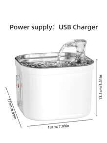 1pc 2L Stainless Steel Pet Water Fountain With Visible Window Float To Display Water Level, For Cats And Dogs, Automatic Circulating Filtration Drinking Fountain, Suitable For Small And Medium-Sized Pets - Multicolor - View 9