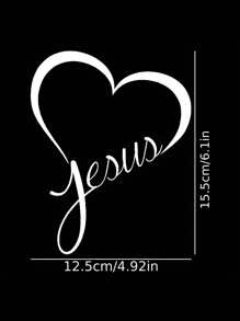 心形音樂符號車貼紙，汽車卡車門窗杠貼紙 - 白色 - 查看 4