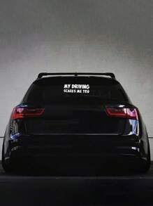 車窗保險槓貼花標語圖形汽車貼紙，擋風玻璃卡車保險槓 - 白色 - 查看 1