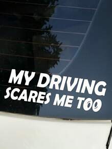 車窗保險槓貼花標語圖形汽車貼紙，擋風玻璃卡車保險槓 - 白色 - 查看 3