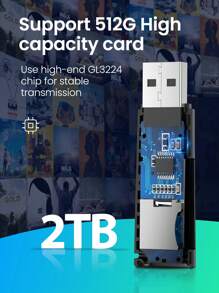 UGREEN Adaptador Lector De Tarjeta Usb 3.0 Sd Micro Sd Tf Para Laptop Accesorios Lector De Tarjeta Multi Inteligente - Negro - Ver 3