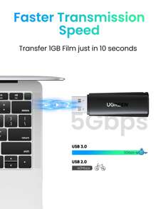 UGREEN Lector de tarjetas USB 3.0 para adaptador de tarjetas de memoria SD, Micro SD, TF para accesorios de portátil, lector de tarjetas inteligentes múltiple - Negro - Ver 3