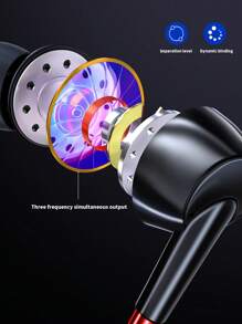 3.5mm插頭入耳式有線耳機，環繞音效音樂耳機，適用於多種設備