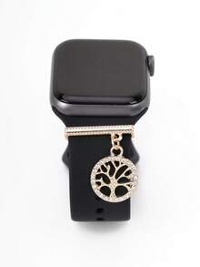 1 pieza Hombres Mujer dorado con diamante de imitación & con diseño de árbol con diseño de redondo de moda aleación de zinc Correa de reloj decorativo Anillo compatible con Apple/Samsung galaxia Reloj - Multicolor - Ver 5