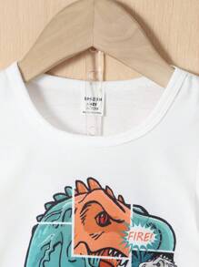 SHEIN 男嬰卡通圖案T恤和短褲 - 彩色 - 查看 4