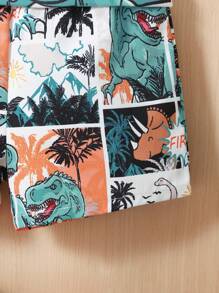 SHEIN 男嬰卡通圖案T恤和短褲 - 彩色 - 查看 7
