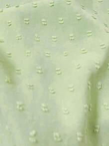 Breezaya Áo sơ mi Plus Size viền lá sen màu trơn Giải trí - màu xanh lá - Xem 6