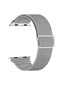 1 dây đeo đồng hồ thông minh phổ thông bằng vải trơn có vòng lặp lại - Màu Xám nhạt - Xem 1