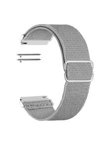 1 dây đeo đồng hồ thông minh phổ thông bằng vải trơn có vòng lặp lại - Màu Xám nhạt - Xem 2