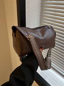 Minimalist Hobo Bag Small Brown Adjustable Strap - Coffee Brown - View 1