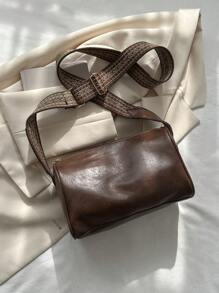 Minimalist Hobo Bag Small Brown Adjustable Strap - Coffee Brown - View 7