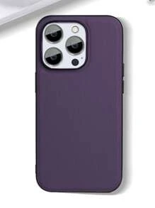 PU皮革素色手機殼 - 紫色 - 查看 1