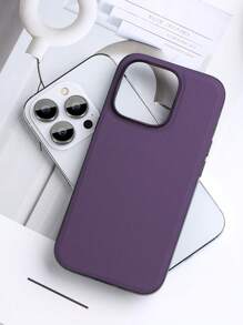 PU皮革素色手機殼 - 紫色 - 查看 4